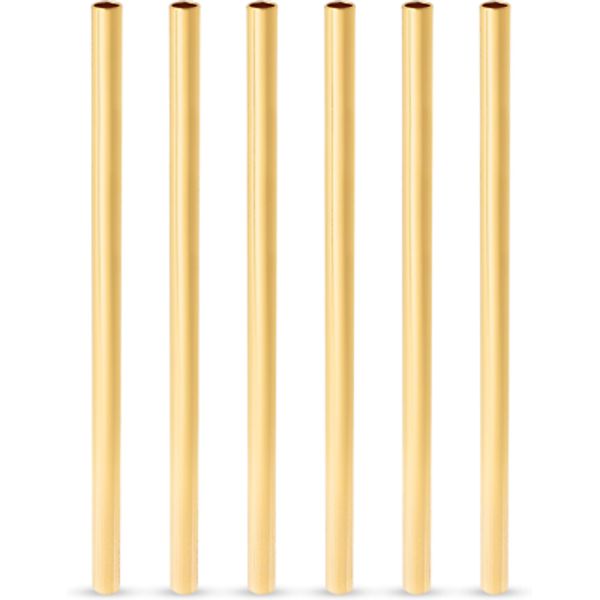 Stainless Steel Straws with Gold Finish, Reusable Short Metal Straw Perfect for
