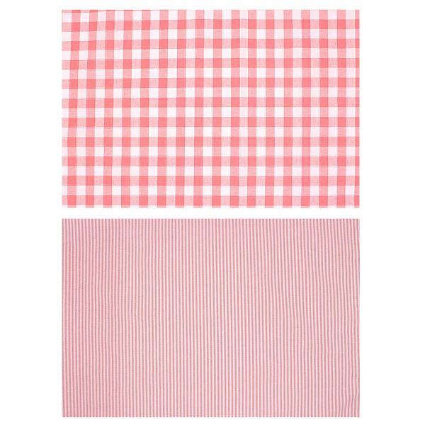 miwaki Fabric Placemat, For Children, Boys, Girls, Elementary School, Set of 2, Simple, With Name Tag, Motif, GC St, Pink, L