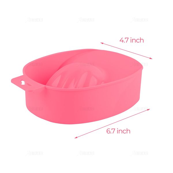 AUEAR, Manicure Bowl Soak Tray Nail Art Polishing Remover Treatment SPA Tool (Pink, 2-Pack)