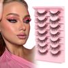 Oreola False Eyelashes Fluffy Wispy Lashes with Invisible Band Faux 3D Mink Lashes Super Soft Lightweight Fake Lashes Bulk 7 Pairs Pack
