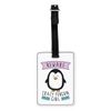 Gift Base Beware Crazy Penguin Girl Visual Luggage Tag with Black Strap