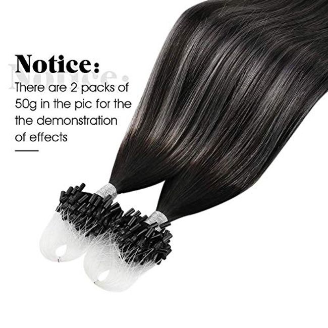 BALAYAGE Micro Loop Rings HUman Hair Extensions Micro Links Beads Tip  16-24 US