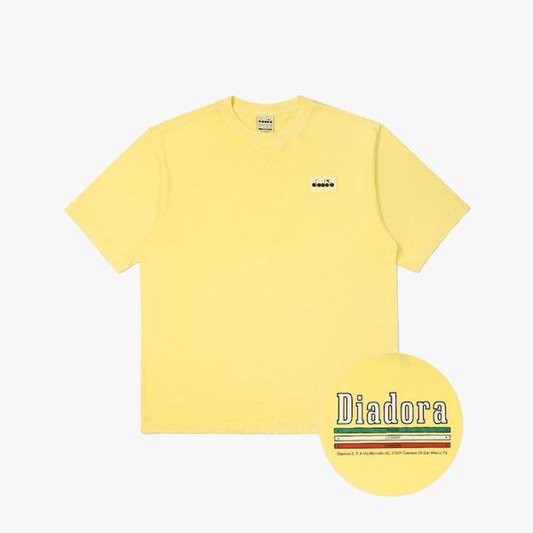 DIADORA Garment Washing Short Sleeve T-shirt YELLOW rva-438812f, 2XL