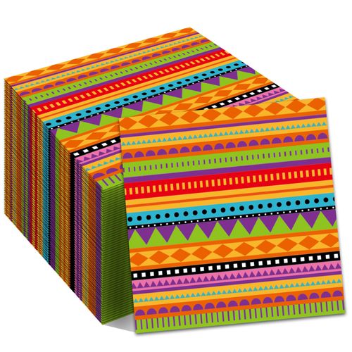 200Pcs Mexican Fiesta Party Napkins - 6.5" x 6.5" Disposable Mexican Theme Paper Luncheon Napkins Set, Happy Mexico Party Supplies for Picnics,Camping,Cinco de Mayo,Taco Tuesdays,Latin American Theme