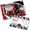 Go Kart Party Invitations Pack WRITE ON (PACK OF 12)