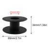 JCBIZ 12pcs 69mm Plastic Spool Black Bobbin Empty Spools for Ribbon Beading String Wire Bobbin Cord Ropes