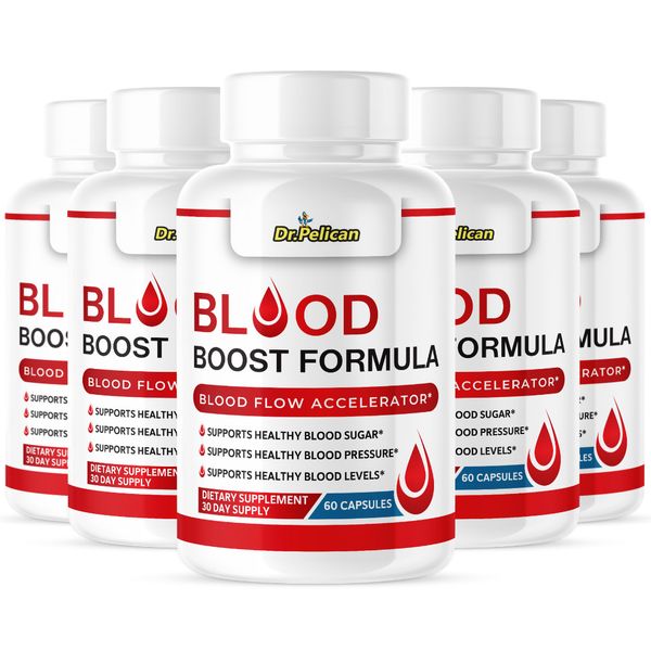 Blood Boost Formula- Blood Support- 5 Bottles- 300 Capsules