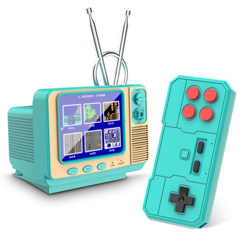Handheld Games for Kids Aldults - GV300S 168 Classic Retro Video Game- 3.0 Inch Screen Electronic Mini TV Style Support for Connecting TV and Two Players . (Blue)