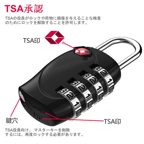 ZHEGE TSA Dial Lock, Padlock Dials 4 Digits, Small Padlock with Suitcase Zinc Alloy Shackle, Padlock Dial Outdoor Rust Free for Backpacks, Tents, Duffel Bags, Zippers (Black, 2 Pack)