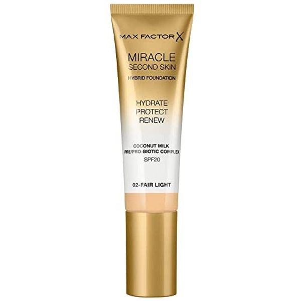 Max Factor Miracle Second Skin Hydrating Foundation, Fair-Light - 30 ml