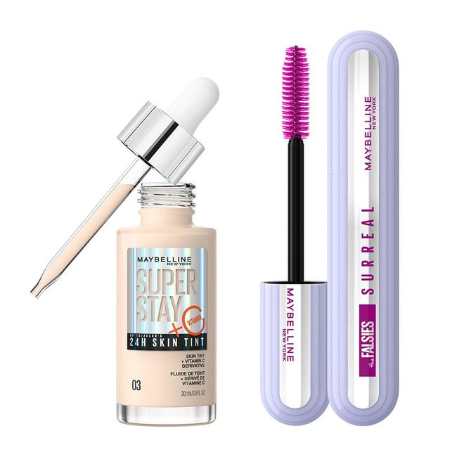 Maybelline New York Falsies Surreal Maskara & Super Stay Skin Tint Fondöten - 03 Makyaj Seti