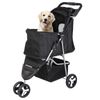 Foldable Pet Stroller 3 Wheels Cat Dog Stroller with Storage Basket Cup Holder