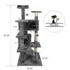Gray Cat Tree Tower Activity Center Large Playing House Condo Rest Cat 55"