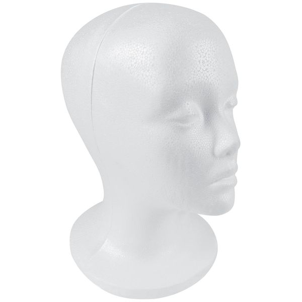 SHANY Styrofoam Model Heads ,Hat Wig Foam Mannequin Female Wig Head Stand ,Mannequin Head for wigs , Wig Holder - Round Base , 11 Inches Female Mannequin Head -1 Piece