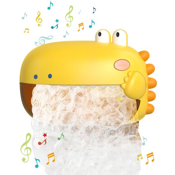 Lehoo Castle Badewannenspielzeug, Schaummaschine Badewanne mit Musik, Dinosaurier Badespielzeug Baby mit 1000+ Blasen pro Minute
