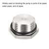 PATIKIL 1/2 NPT Male Plug, 1 Pack Waterproof Dustproof 304 Stainless Steel Thread Hex Head Socket Solid Pipe Fitting with Sealing Rubber Ring