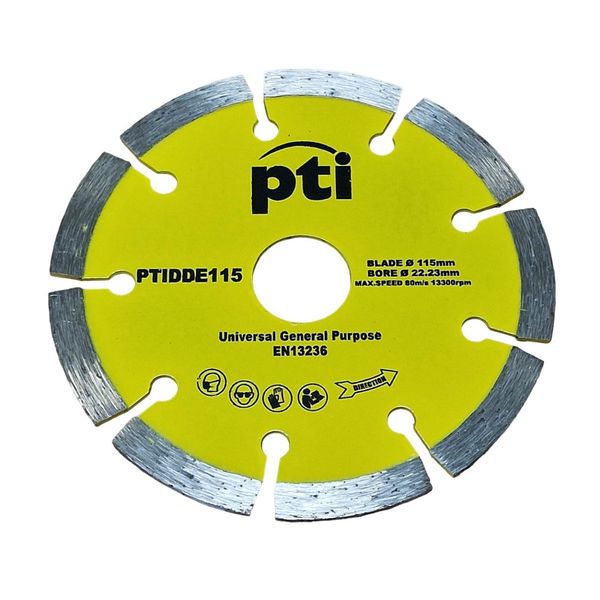 115mm Diamond Cutting Disc, PTI Angle Grinder Discs Metal cutting Discs, Angle Grinder Discs For Concrete, Stones Cutting, Wood, Tile, Bricks & ceramics Segmented oscillating 4.5”, Bore:22.23mm