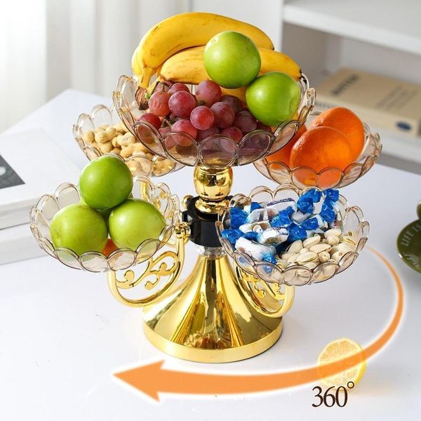 Snack Serving Tray Rotating Dried Fruit Plate for Wedding Cafe Restaurant