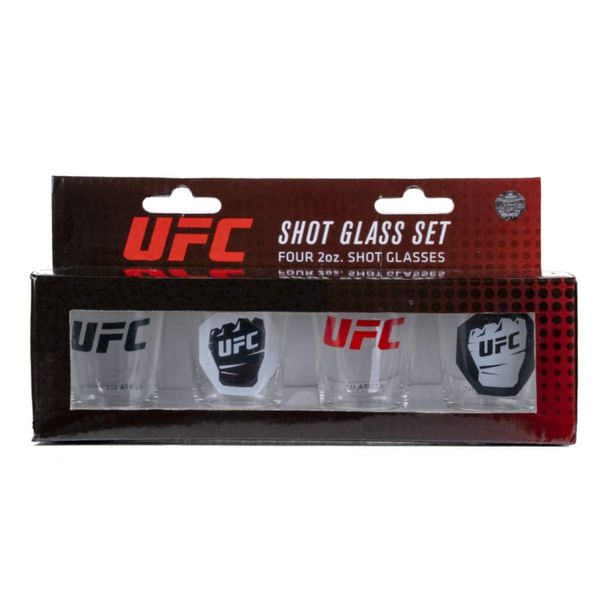 PSG UFC UFC Unisex UFC Shot Glasses Set 4PKUFC Shot Glasses Set 4PK, Clear, Small (PSGLS0463166)