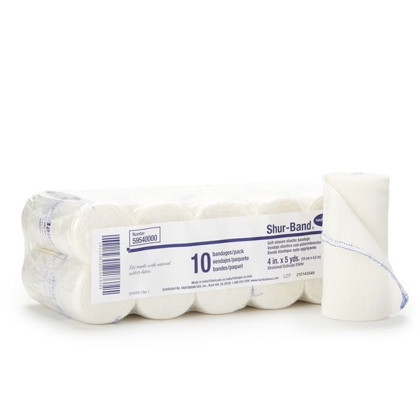 Hartmann Shur-Band LF Elastic Bandage Beige NonSterile 4" x 5 Yd 10 Ct