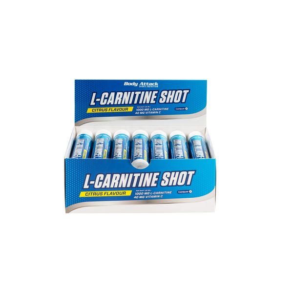 Body Attack Citrus 25ml L-Carnitine Shots - Pack of 20 Shots (Pack of 2)
