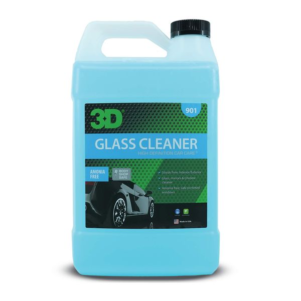 3D Glass Cleaner - Ready to Use, Tint Safe, Streak Free Glass Cleaner - Gallon