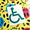 Safe-Tee Reflective GREEN 9cm Disabled Driver Motability Wheelchair User Disability Sticker