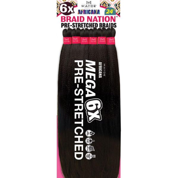 Mayde Beauty Synthetic Braid - 6X Braid Nation 24" (2 Dark Brown)