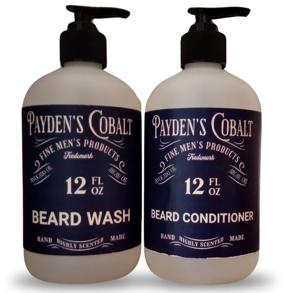 Payden's Cobalt Orange & Cedar For Men Scented Beard Wash and Conditioner Set