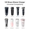 12V for Braun Shaver Charger Cable Series 1, 3, 5, 7, 9 Trimmer Beard 3 Pin Chargers Power Lead Epilator Silk-Epil 9, 7, 5, 3040s, 3010s, 300BT, 3000s, 3020s Razor(Light/Brush)