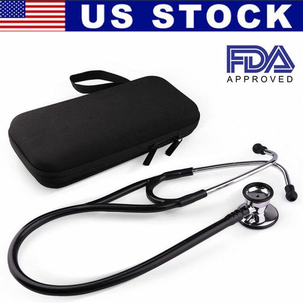 Cardiology Stethoscope Tunable Diaphragm Professional Dual Head w/ Carrying Box