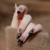 Press-On Nails Set, Black Glitter Gradient with Crystal Accents (Black No.1)