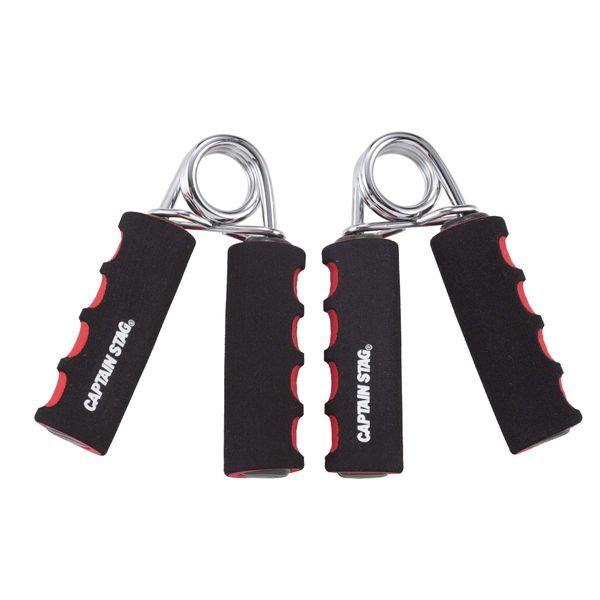 Captain Stag Vit Fit UR-811 Muscle Training, Grip Strength, Soft Hand Grip, 66.1 lbs (30 kg), Set of 2, Black/Red