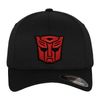 Transformers Officially Licensed Autobots 3D Patch Flexfit Baseball Cap (Black), Large/X-Large