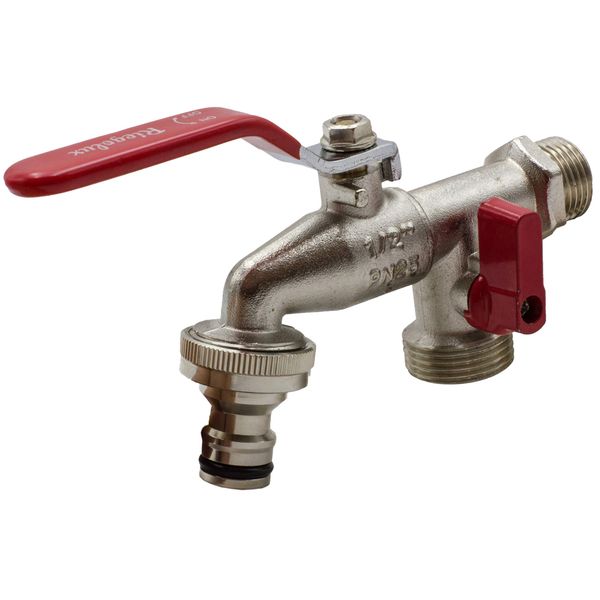Riegolux 303300 Brass Garden Tap Outlet/DOB. Quick Coupler
