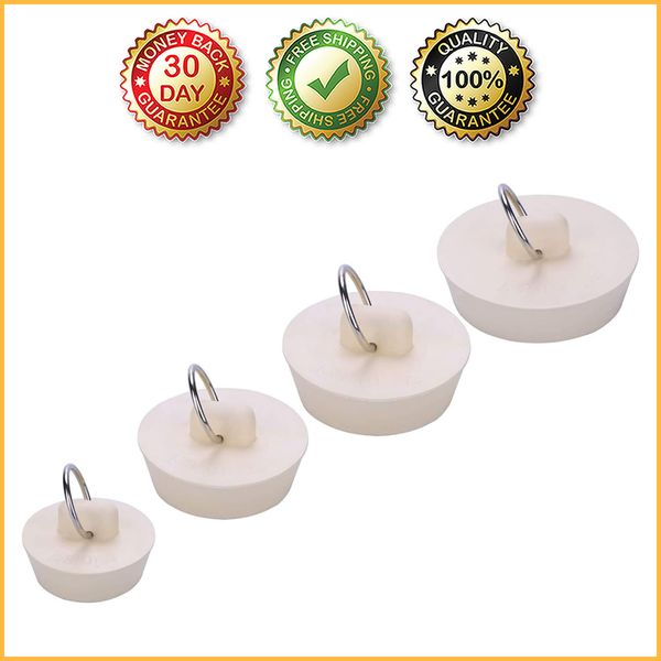 4-PCS BATH TUB DRAIN STOPPERS Bathtub Kitchen Sink Plug Rubber Water Seal Plugs