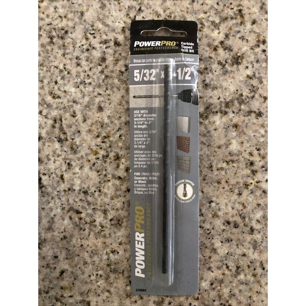 Drill bit Powerpro carbide tipped 5/32” x 5-1/2”