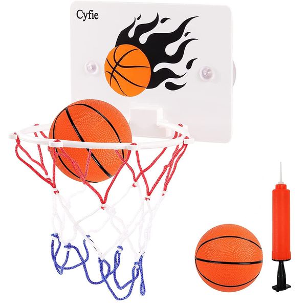 CYFIE Mini Basketball Toy, Office Desktop Bathroom Toilet Slam Dunk Game Gadget Home Gadget for Basketball Lovers Boys Girls