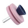 Adefol 4pcs Double Layer Whetstone Lawn Mower Blade Sharpener for Drill with Blade Balancer for Power Drill Hand Drill