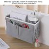 Bedside Hanging Storage, Bedside Storage Pocket with Hooks, Bedside Hanging Storage Bag for Dormitory School Bunk Bed(Grey)