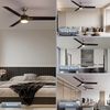 Ceiling Fans with Lights, 56 Inch Black Ceiling Fan with Light, Reversible Quiet