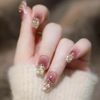 Hand-made UV Gel - Icy Blush Champagne Rhinestone - Removable Nail Patch Set