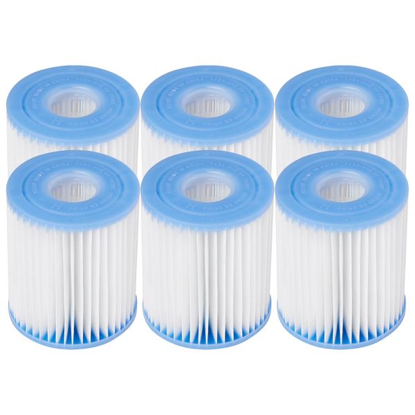 Intex N/AA Replacement 29007E Swimming Pool Filter Cartridge H-6 Pack, White