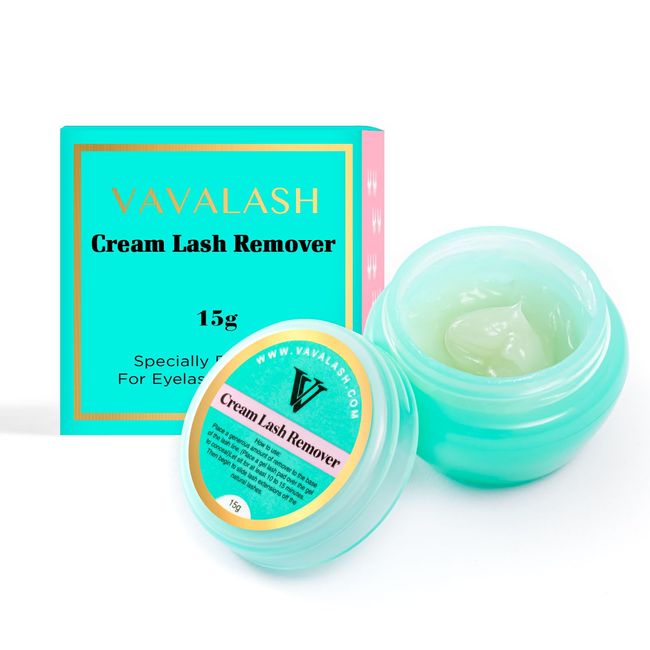 VAVALASH Lash Remover For Lash Extensions Eyelash Extension Cream Remover Low Irritation Cream Remover for Sensitive Skin Fast Dissolution Professional Eyelash Extensions Salon Use(15g)