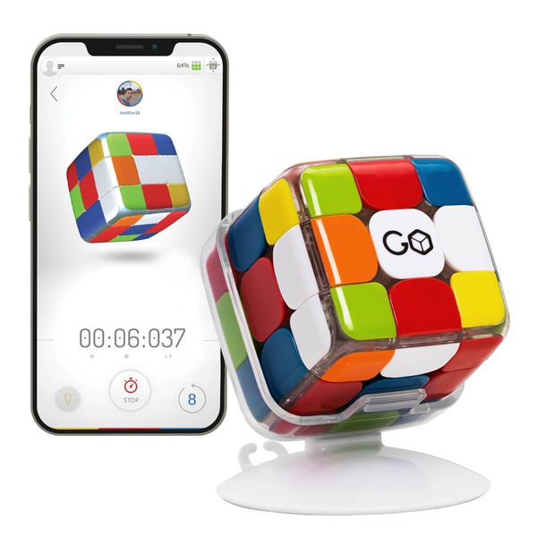 GoCube Edge, The Connected Electronic Bluetooth Cube - Award-Winning 3x3 Magnetic Speed Cube - App Enabled Interactive Smart Cube - Best Gift for Kids & Adults - STEM Brain Teaser Puzzles - Free App