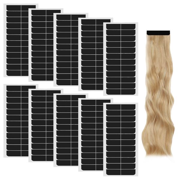 10 Sheets Hair Extension Tapes, Double Sided Tapes for Hair Extensions Wig Hair Tape Adhesive Tape for Hair Extensions Hair Extension Tape for Hair Extensions Beauty Tools (Black)