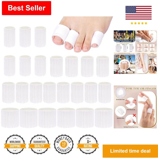 24 Pieces Ultra-Soft Toe Tubes - Pain Relief - Soft Silicone Gel - 3 Sizes