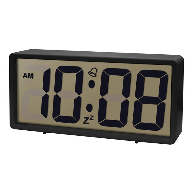 – 置ki時計 Black 11 × 20 × 6 cm LCD Big Screen, Alarm Clock, Place Digital Wall Clock Women, Jade LED – 008BK