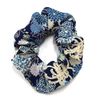 Japanese Pattern Crepe Scrunchy (Kōkyuu Navy Blue)