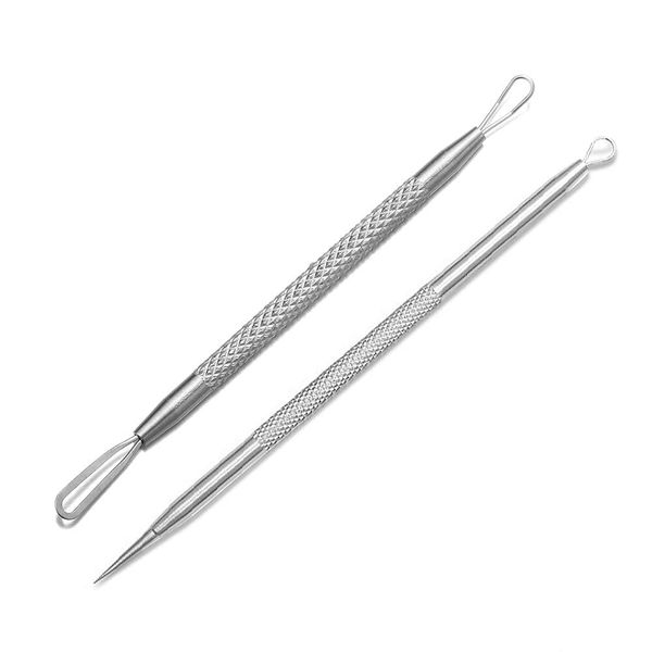 Professional Blackhead Remover Pimple Extractor Popper Tool Acne Blemish Comedon Blackhead Skincare Spots Whitehead Popping Zit Remover for Face Nose 304 Stainless Steel